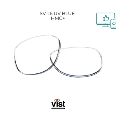 Диоптрични стъкла Vist 1.6 UV BLUE HMC +